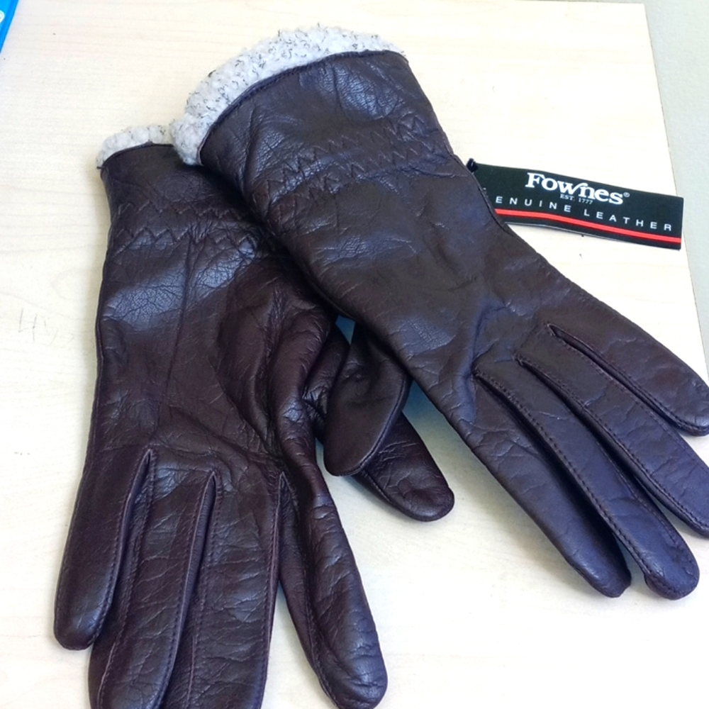 NWT brown leather gloves sz 7